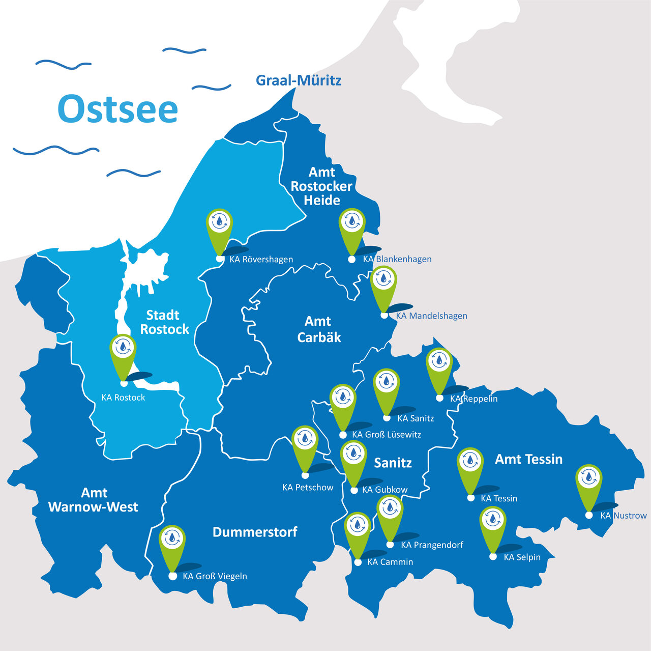 Gebietskarte Klärwerke