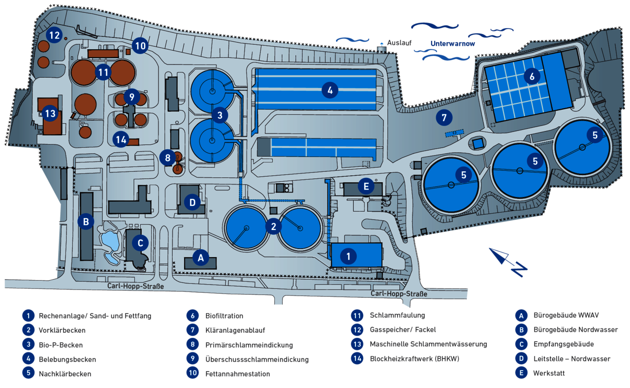 Karte Kläranlage Rostock