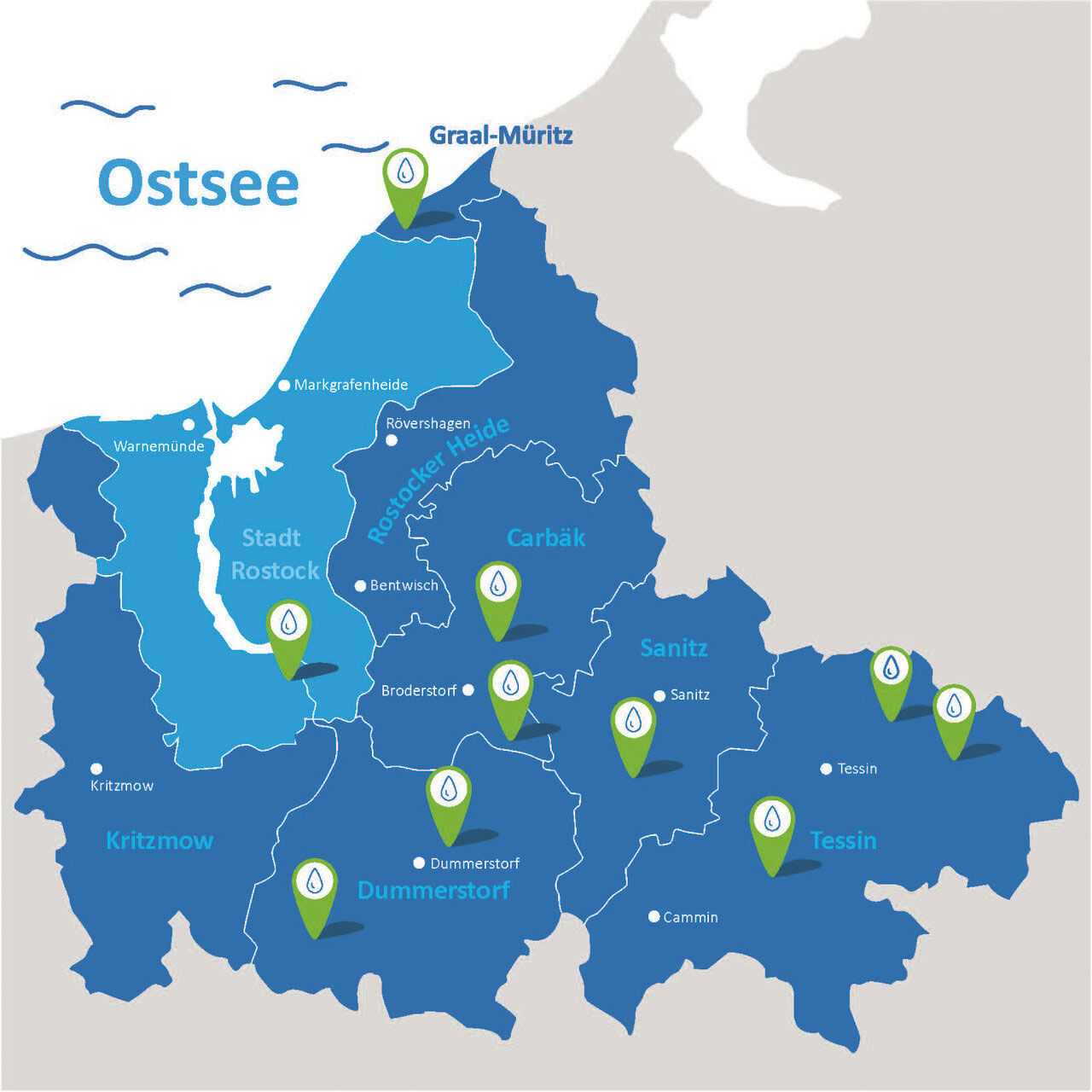 Gebietskarte Wasserwerke